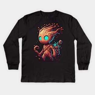 Forest Tree Spirit Mage Wizard Kids Long Sleeve T-Shirt